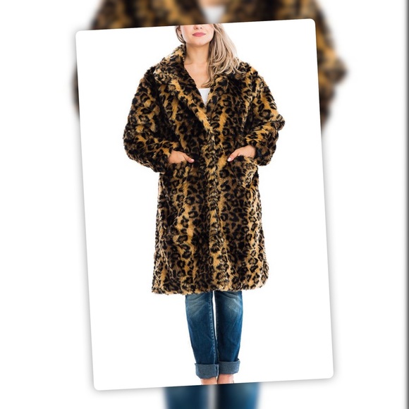 Cozy Leopard / Cheetah / Animal Print Teddy Coat - Picture 4 of 10